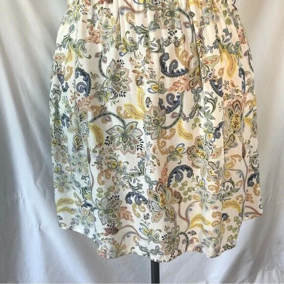 Paisley Floral Multicolor Summer Beach Faith Cinched Dress L - Picture 6 of 10